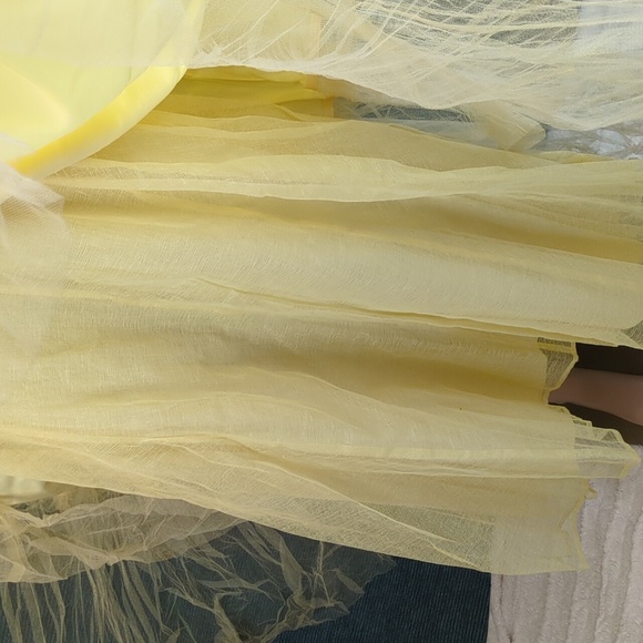Vintage 1940s Yellow Satin Prom Dress, Very Disney Princess-y! For Kitty Rescue! - Picture 11 of 15